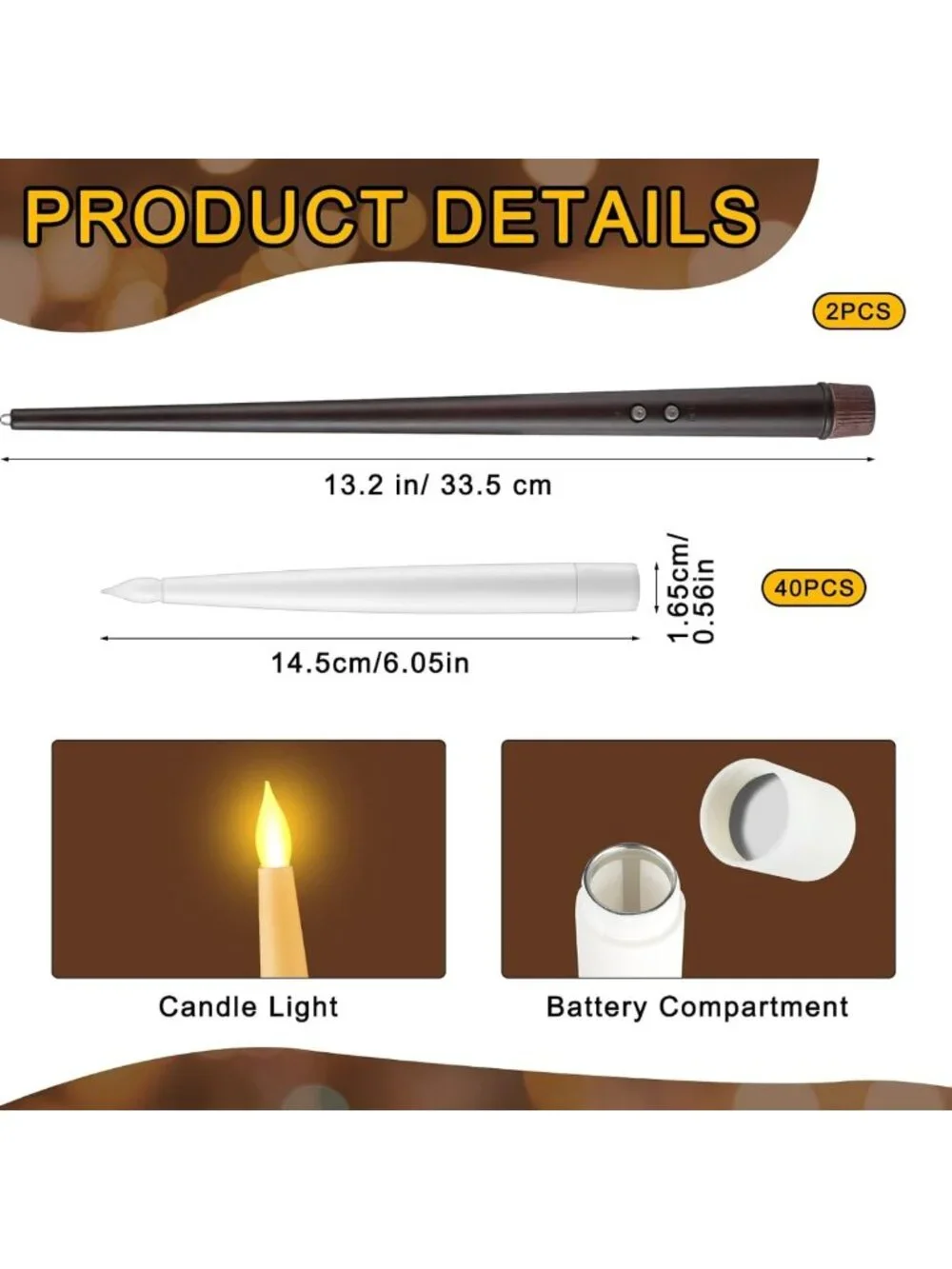 40 Pcs Flameless LED Candles Set with Remote - Halloween Party Decor & Ambiance